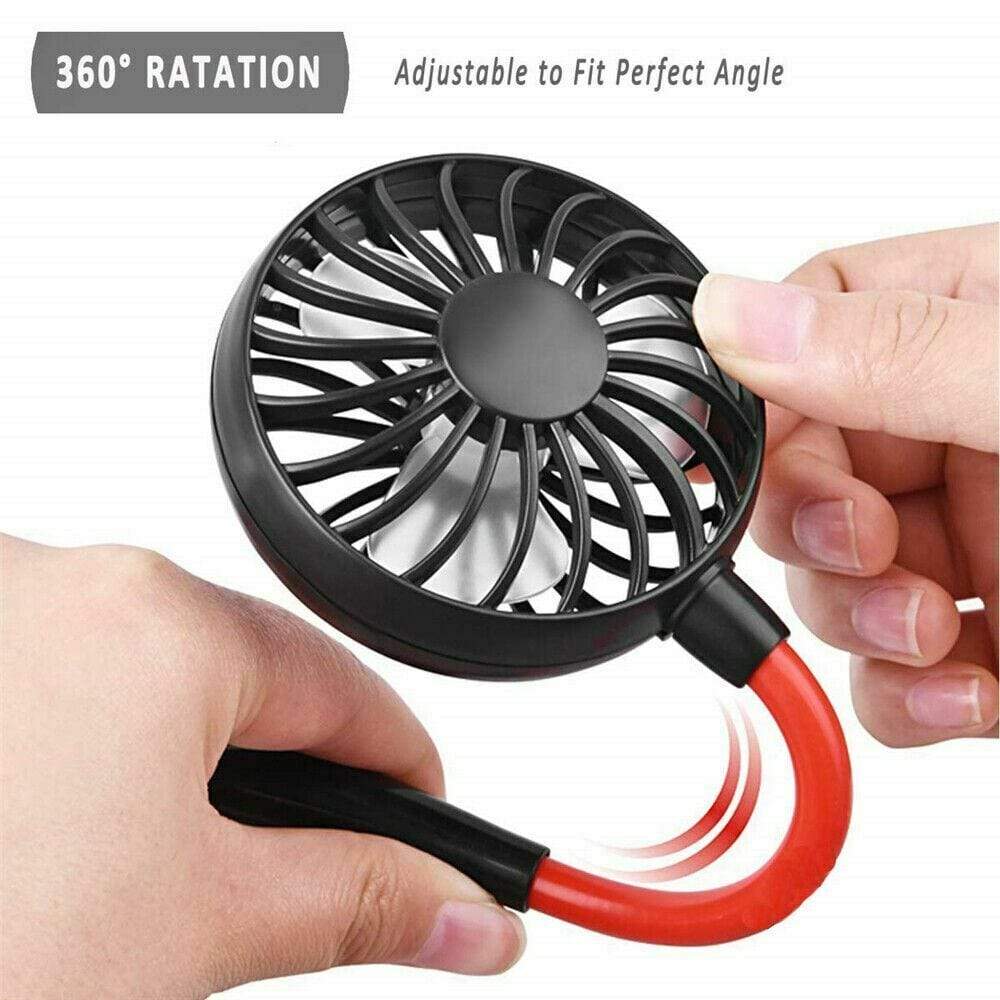 Cooling Fan Portable Dual Cooling Mini Fan Rechargeable USB Neck Hanging Style 3 Bros Brands 263 Cooling Fan