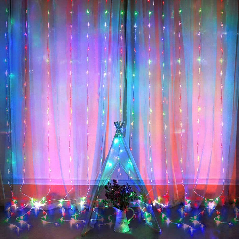 Curtain String Lights 300 LED USB Powered Waterproof Multi-Colored Lights With Remote 3 Bros Brands 221 String Lights