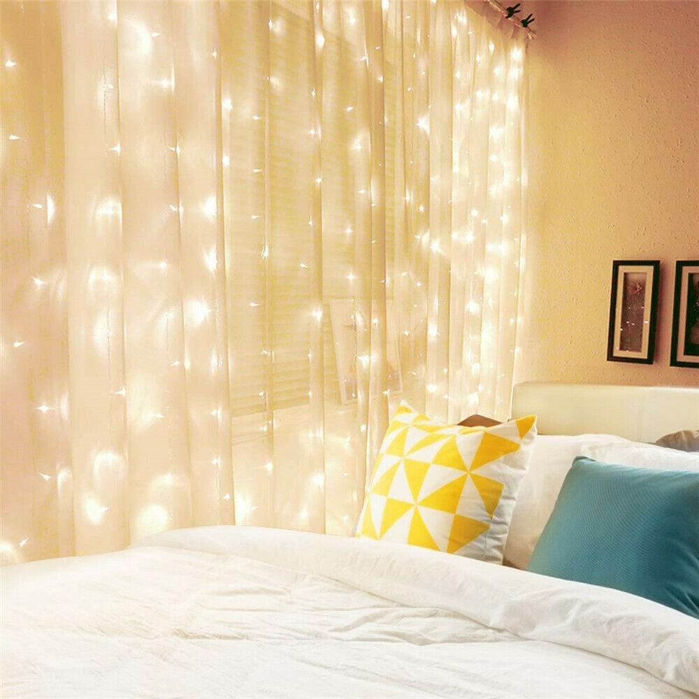Curtain String Lights 300 LED USB Powered Waterproof Wall Lights in Warm White With Remote 3 Bros Brands 236 String Lights