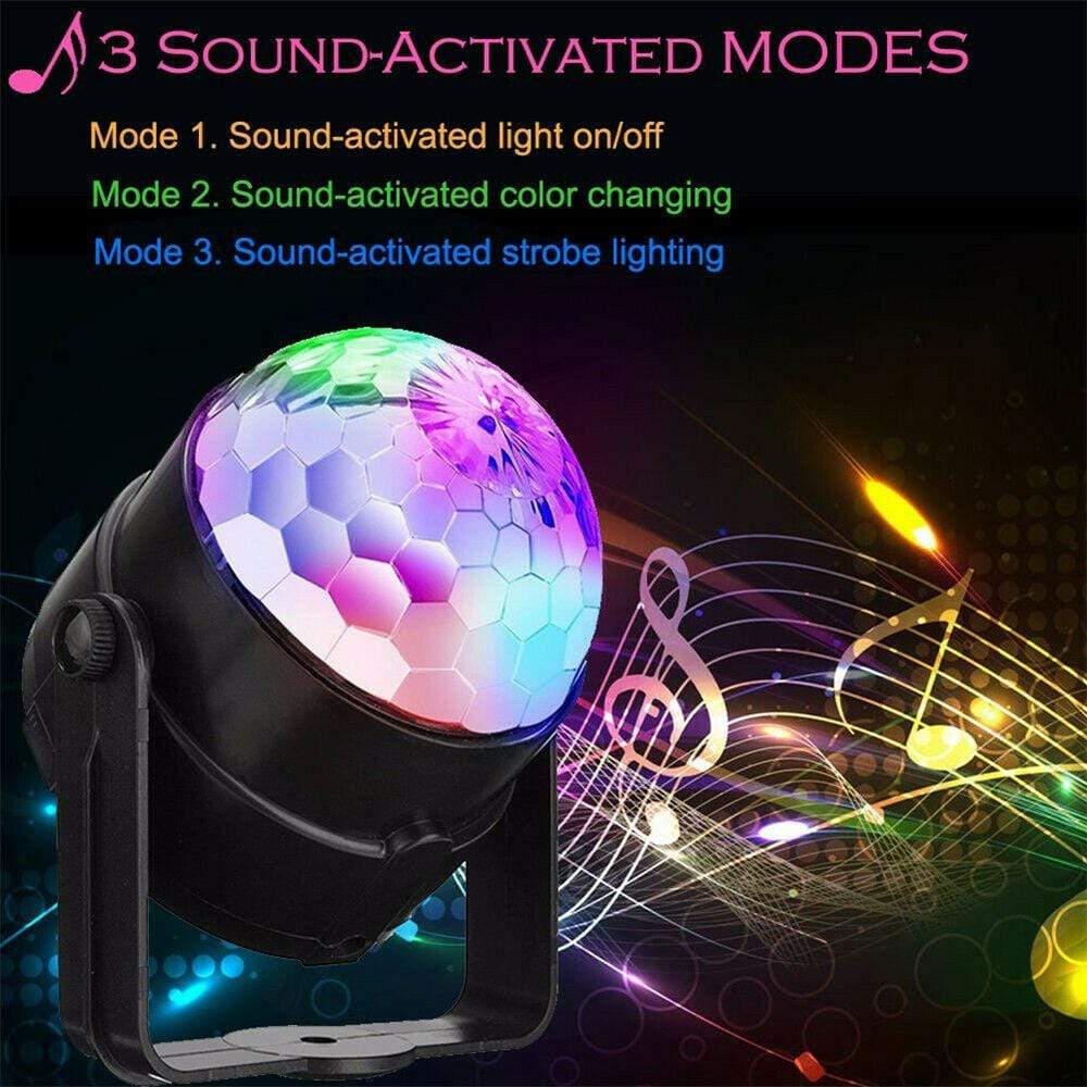Disco Lights LED Strobe Sound Activated DJ Dance Lamp Decoration 3 Bros Brands 245 Disco Light