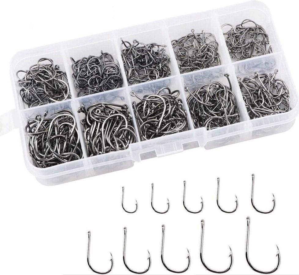 Fish Hooks Set of 500 In 10 Sizes With Box 3 Bros Brands Fish Hooks