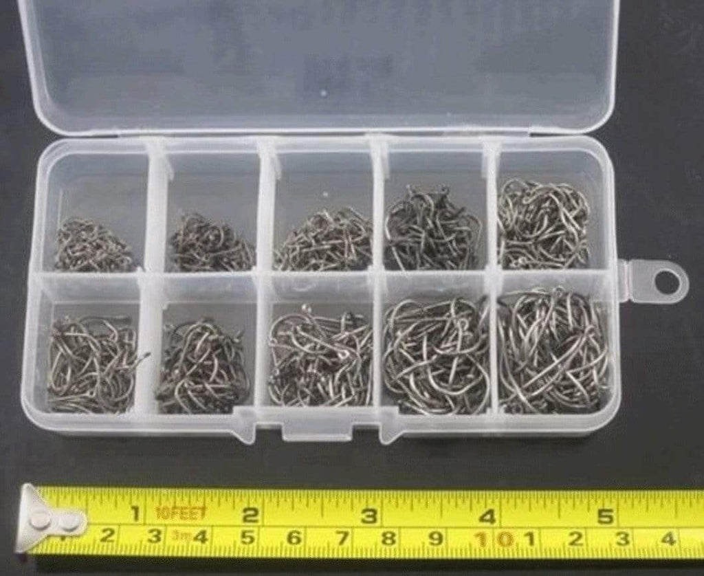 Fish Hooks Set of 500 In 10 Sizes With Box 3 Bros Brands Fish Hooks