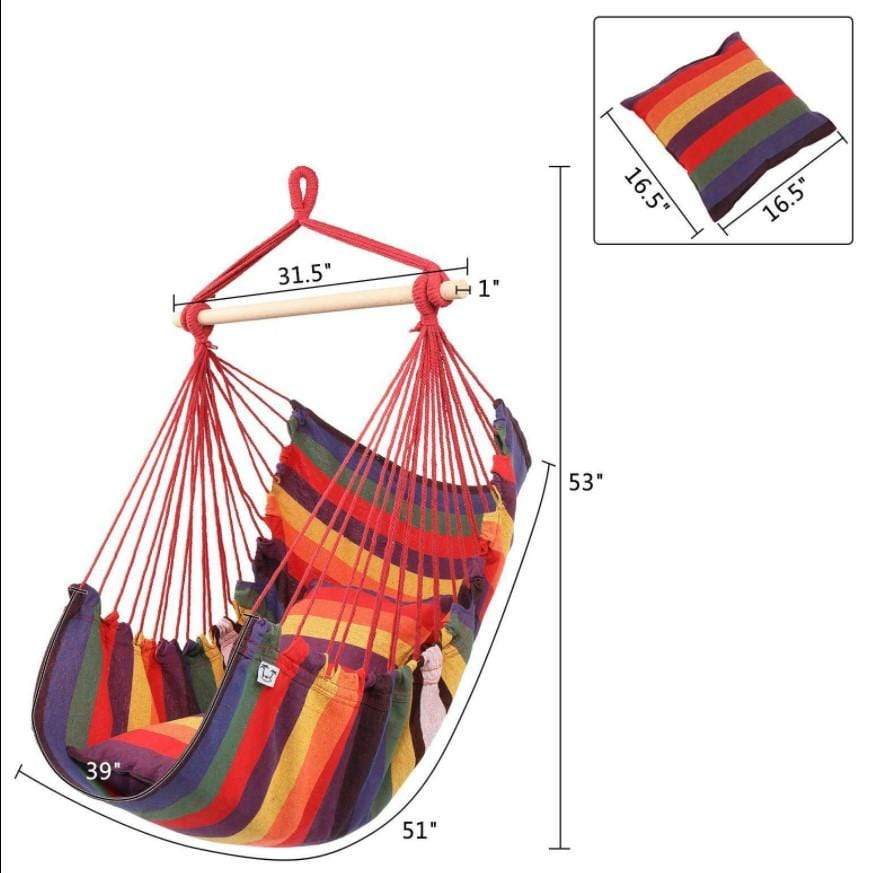 Hanging Rope Chair Porch Swing Hammock For Patio and Garden 3 Bros Brands 172 Chair Swing