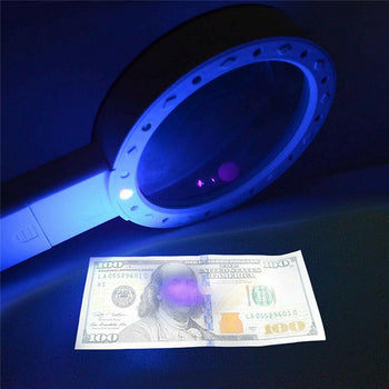 Jumbo Handheld Magnifying Glass 30x With 13 Bright LED Lights 3 Bros Brands 246 Magnifying Glass