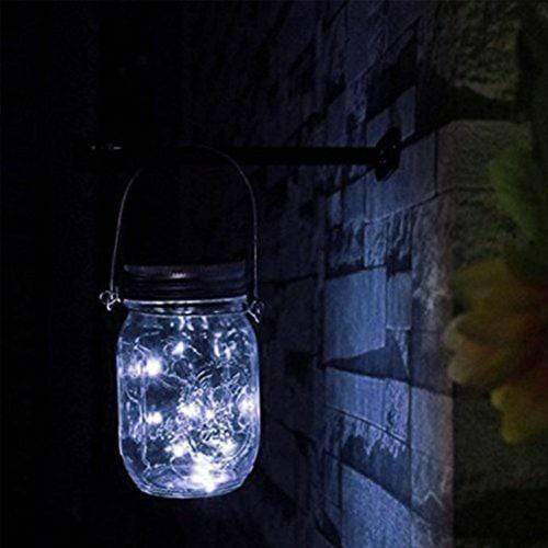 LED Light Mason Jar Lid Insert LED Solar Light 3 Pack for Glass Jars and 3 Hangers 3 Bros Brands Solar Lights