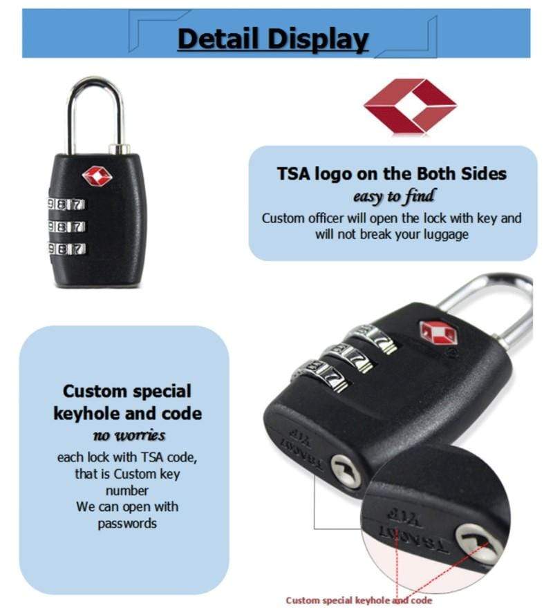 Luggage Padlocks 4 Pack TSA Approved for Travel 3 Bros Brands 200 Padlocks