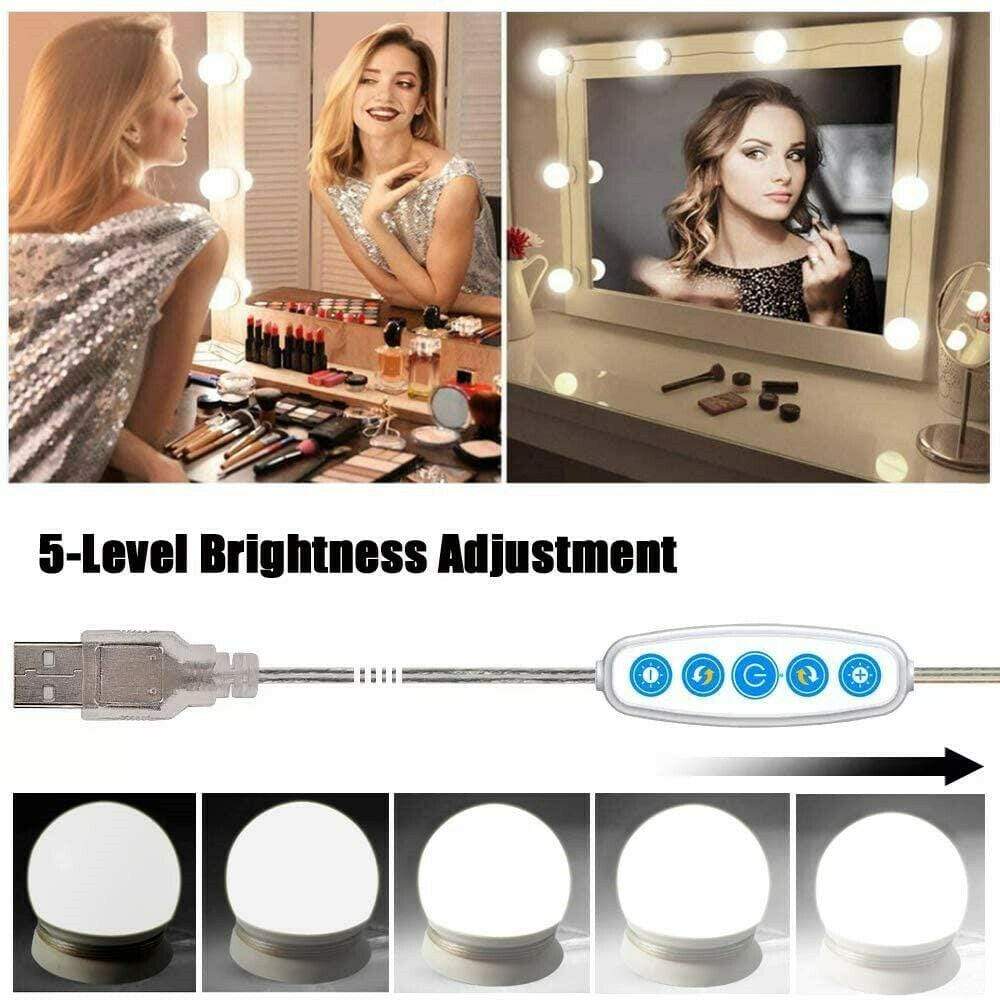 Make Up Mirror Lights 10 LED Light Kit Vanity Light Set 3 Bros Brands 247 Light Set