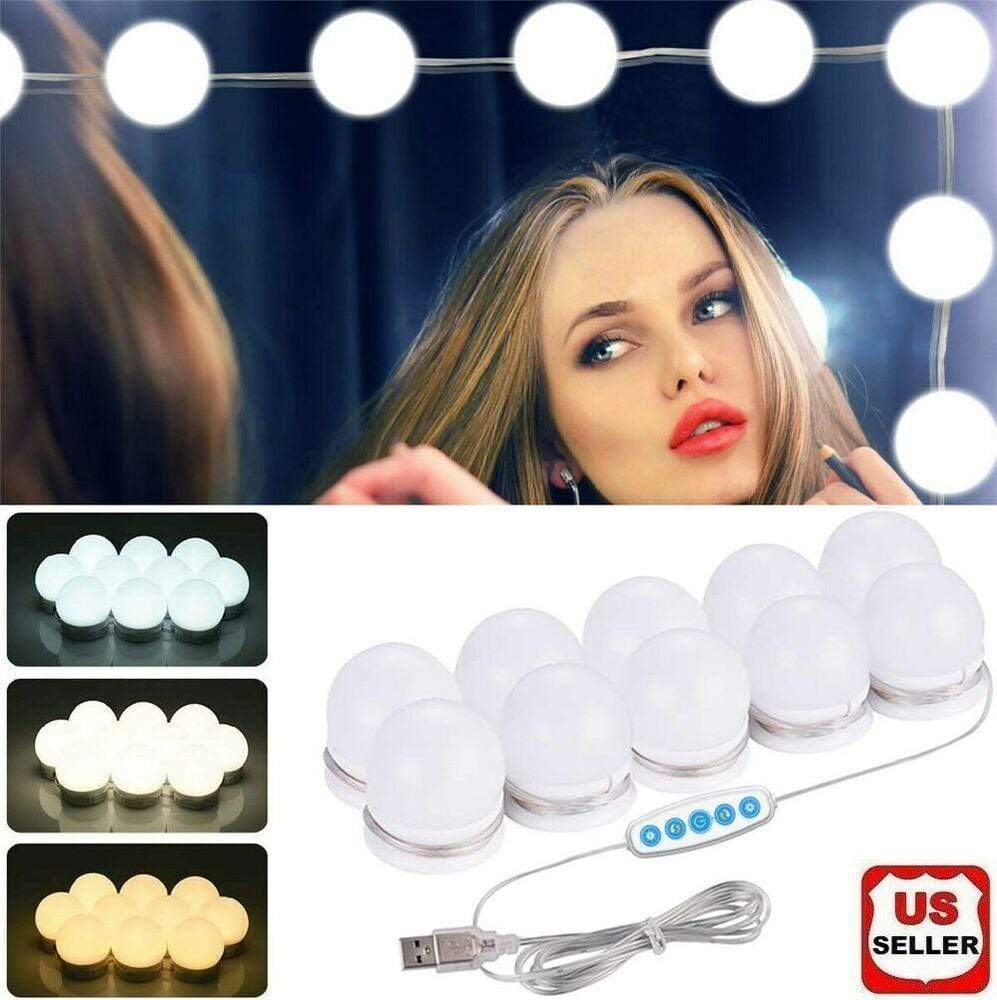 Make Up Mirror Lights 10 LED Light Kit Vanity Light Set 3 Bros Brands 247 Light Set