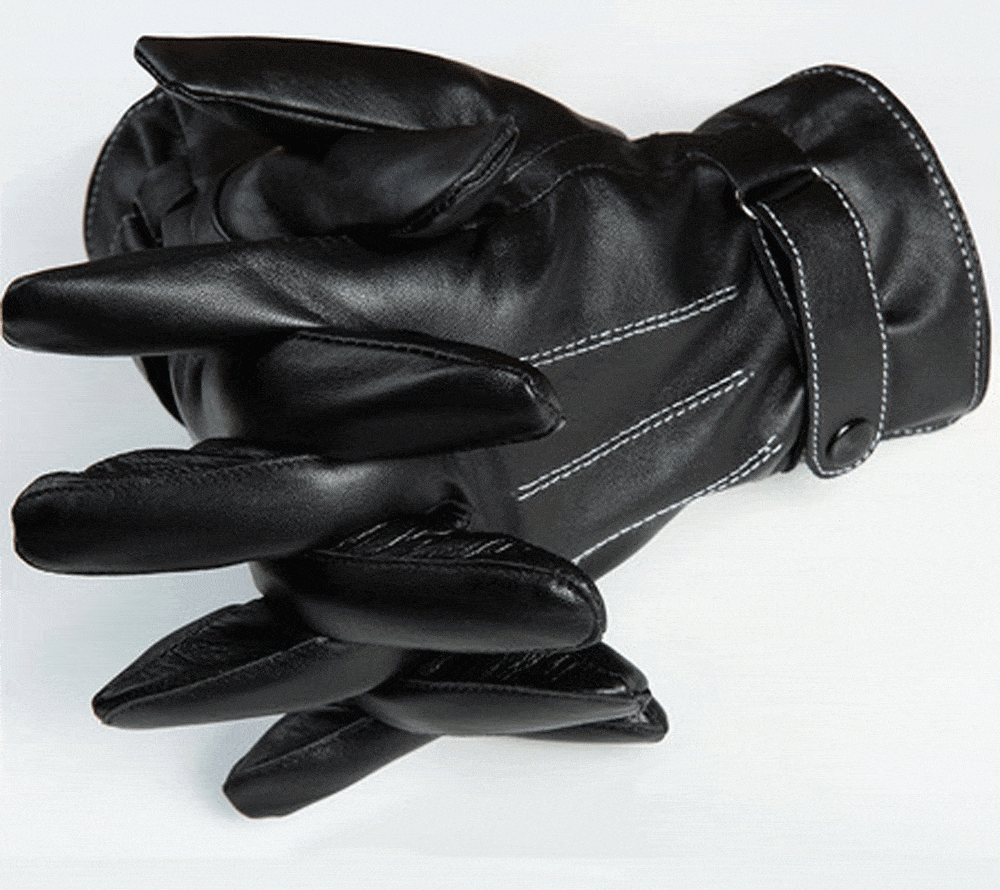 Men's Faux Leather Gloves Motorcycle Touch Screen Driving Winter Warm 3 Bros Brands 273 Gloves