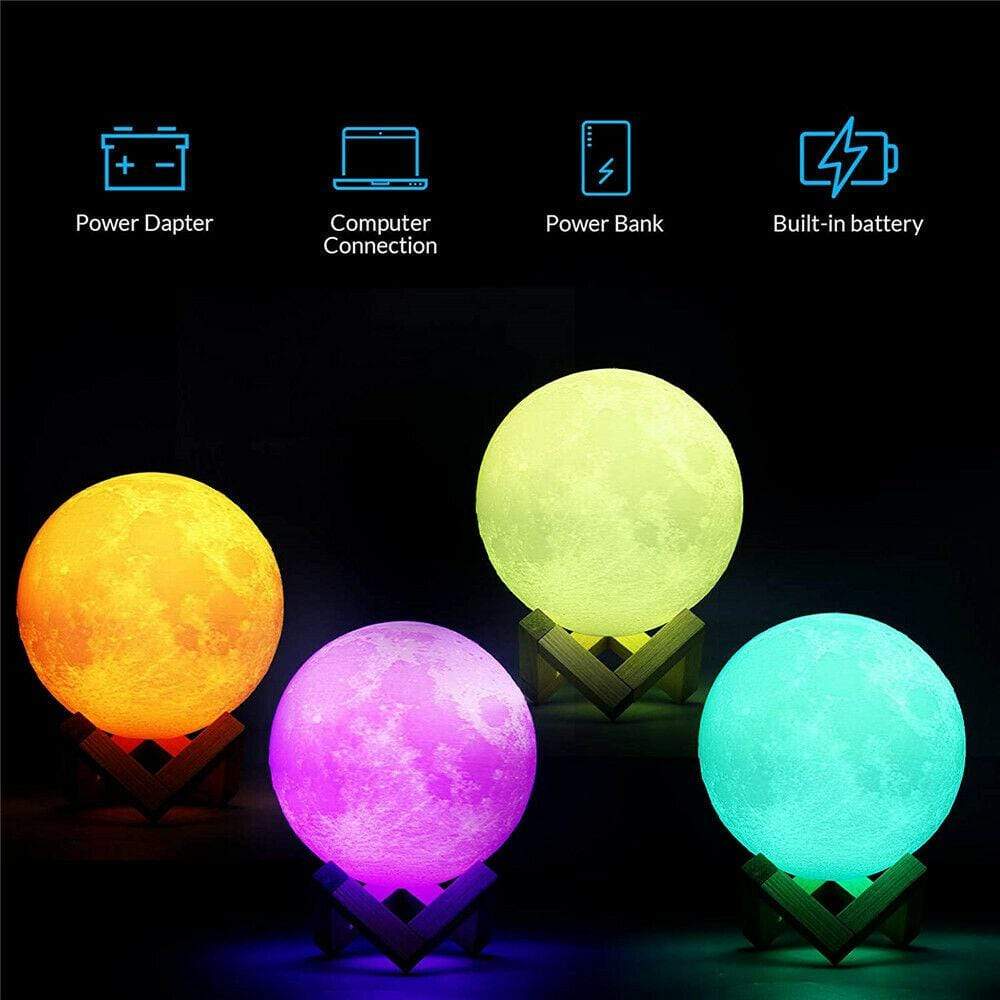 Moon Lamp 3D USB LED Color Changing Light Touch Moonlight Night Light 3 Bros Brands Moon Lamp