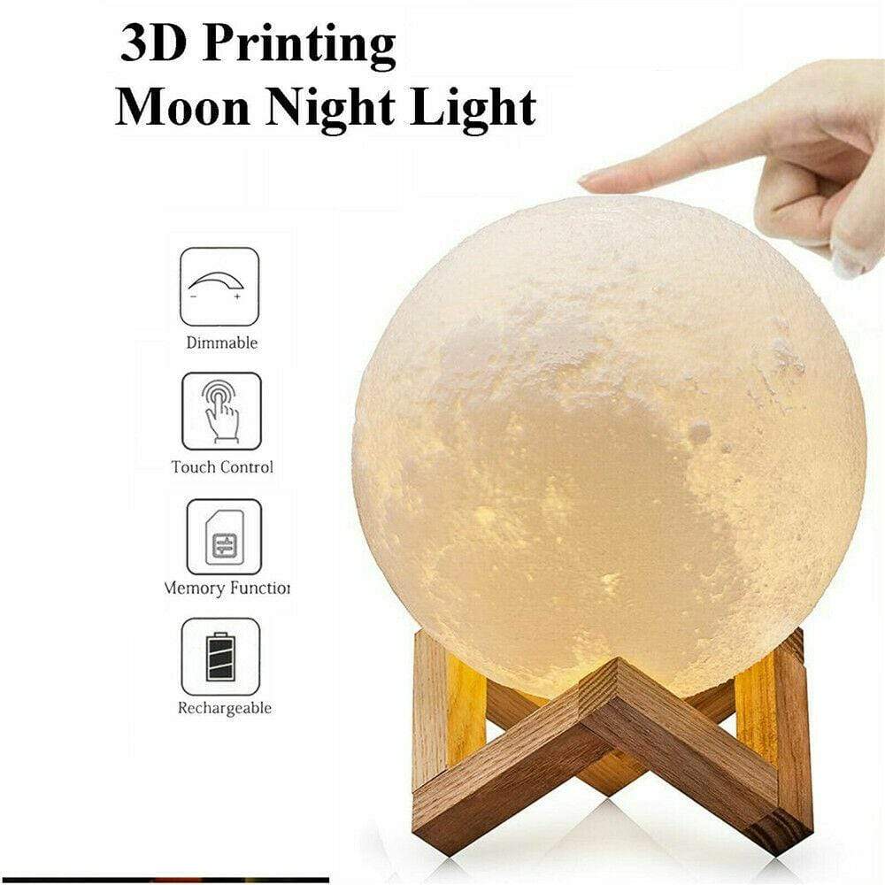 Moon Lamp 3D USB LED Color Changing Light Touch Moonlight Night Light 3 Bros Brands Moon Lamp