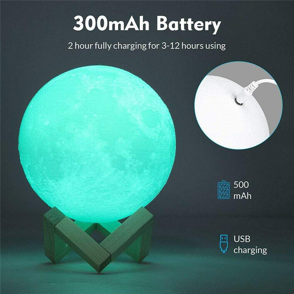 Moon Lamp 3D USB LED Color Changing Light Touch Moonlight Night Light 3 Bros Brands Moon Lamp