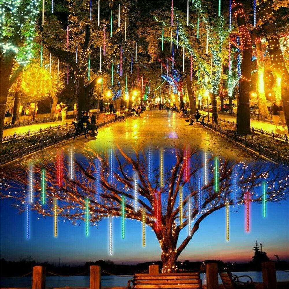 Outdoor Solar Lights 288 LED Meteor Shower Rainbow Tree String Lights 3 Bros Brands 241 String Lights