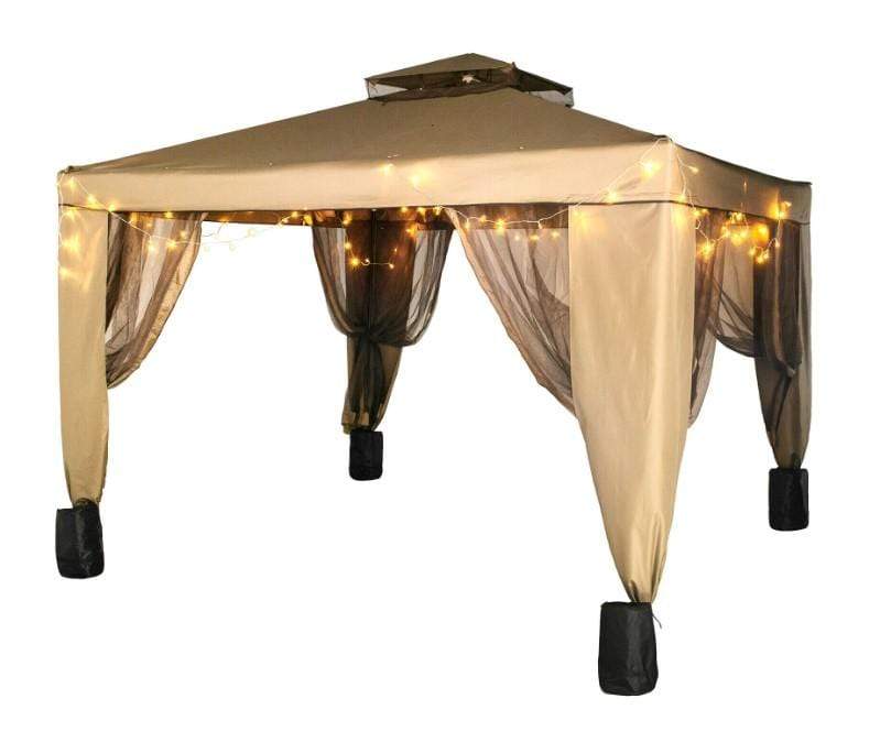 Patio Gazebo Canopy With Netting and Lights 3 Bros Brands 148 Outdoors & Sports