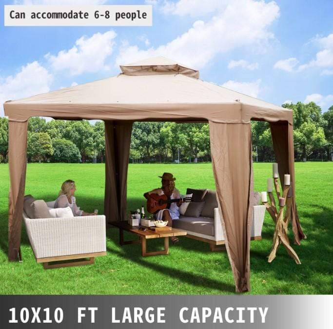 Patio Gazebo Canopy With Netting and Lights 3 Bros Brands 148 Outdoors & Sports