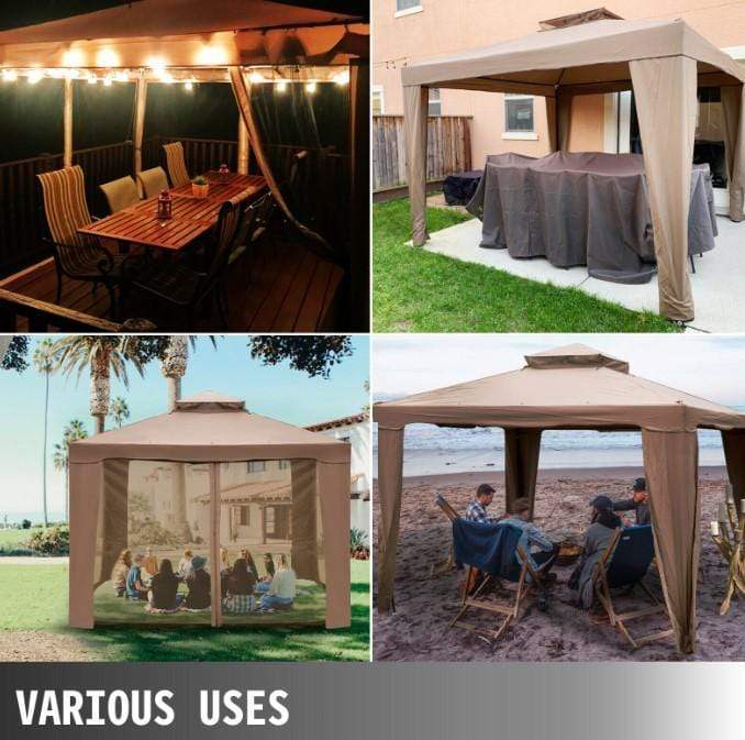 Patio Gazebo Canopy With Netting and Lights 3 Bros Brands 148 Outdoors & Sports
