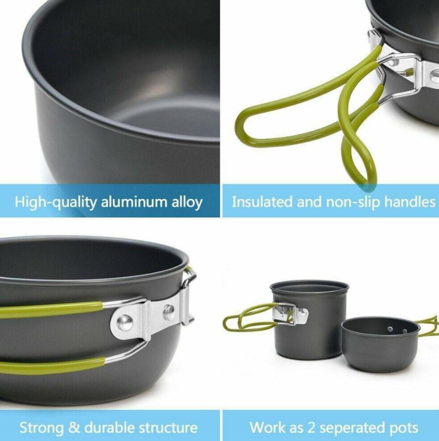 Portable Camping Cookware Set Outdoor Cooking 3 Bros Brands 189 Cookware