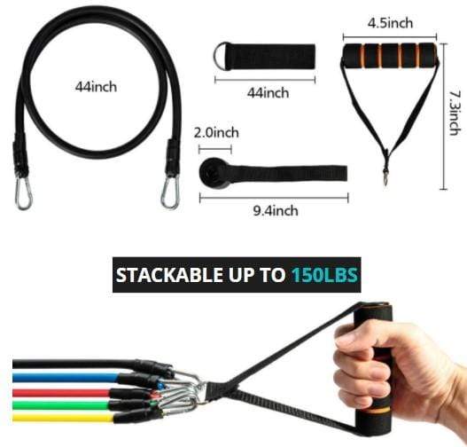 Resistance Bands 11 Piece Exercise Sports Set 3 Bros Brands 157 Outdoors & Sports