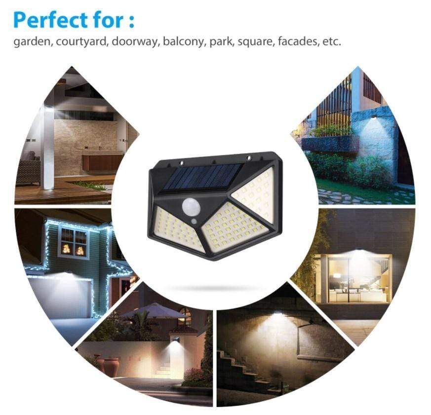 Set of 2 Waterproof 100 LED PIR Motion Sensor Solar Power Outdoor Lights 3 Bros Brands 146 Solar Lights