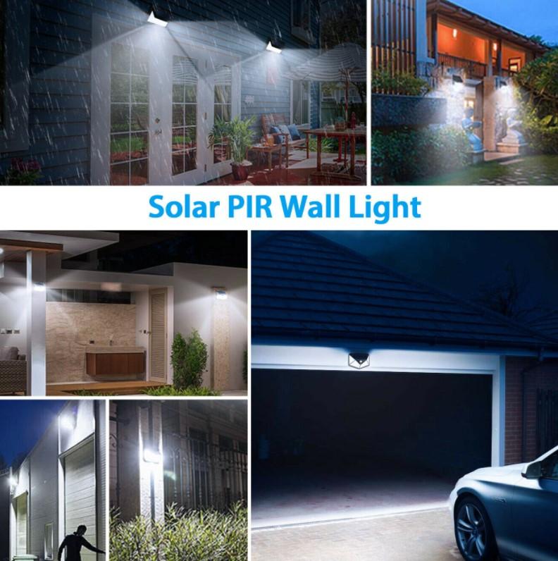 Set of 2 Waterproof 100 LED PIR Motion Sensor Solar Power Outdoor Lights 3 Bros Brands 146 Solar Lights