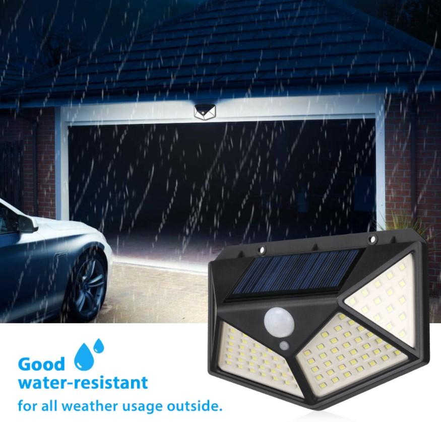 Set of 2 Waterproof 100 LED PIR Motion Sensor Solar Power Outdoor Lights 3 Bros Brands