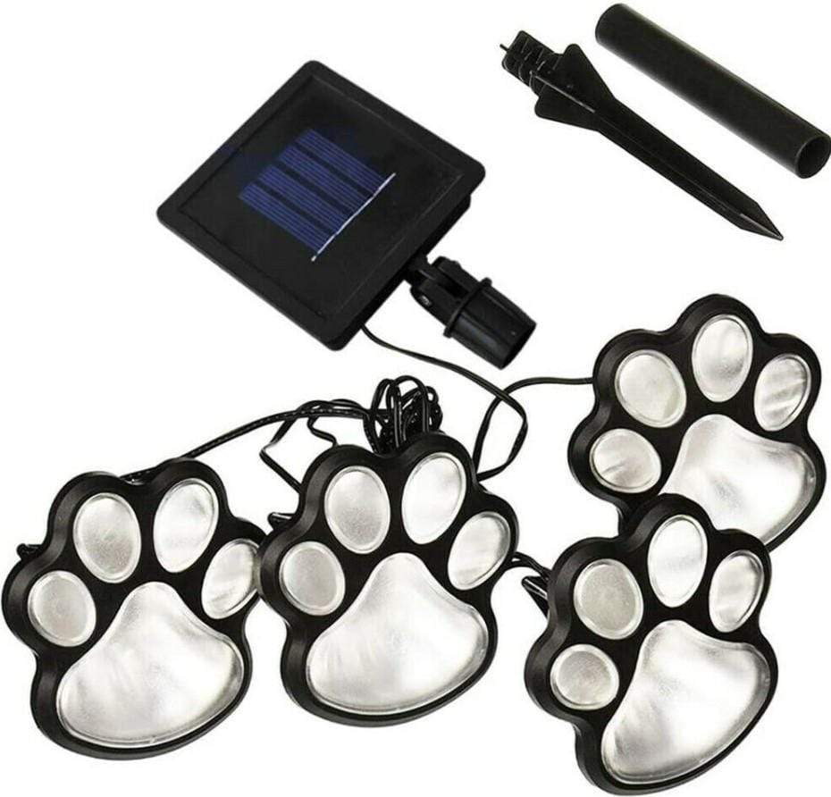 Solar LED Paw Print Lights Set of 4 for Yard Garden Pathway Lighting 3 Bros Brands Solar Lights