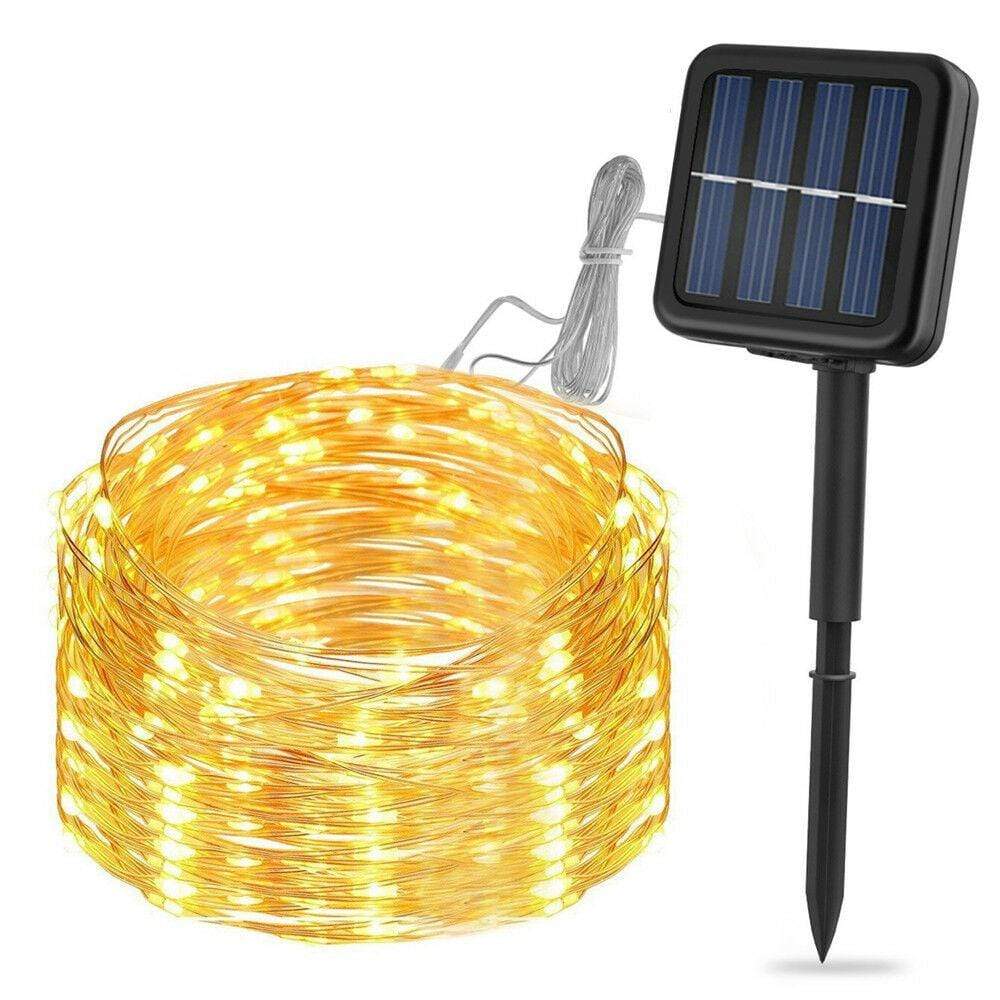Solar LED String Lights 100 Copper Wire 33ft Waterproof Outdoor Fairy Lights 3 Bros Brands Solar Lights