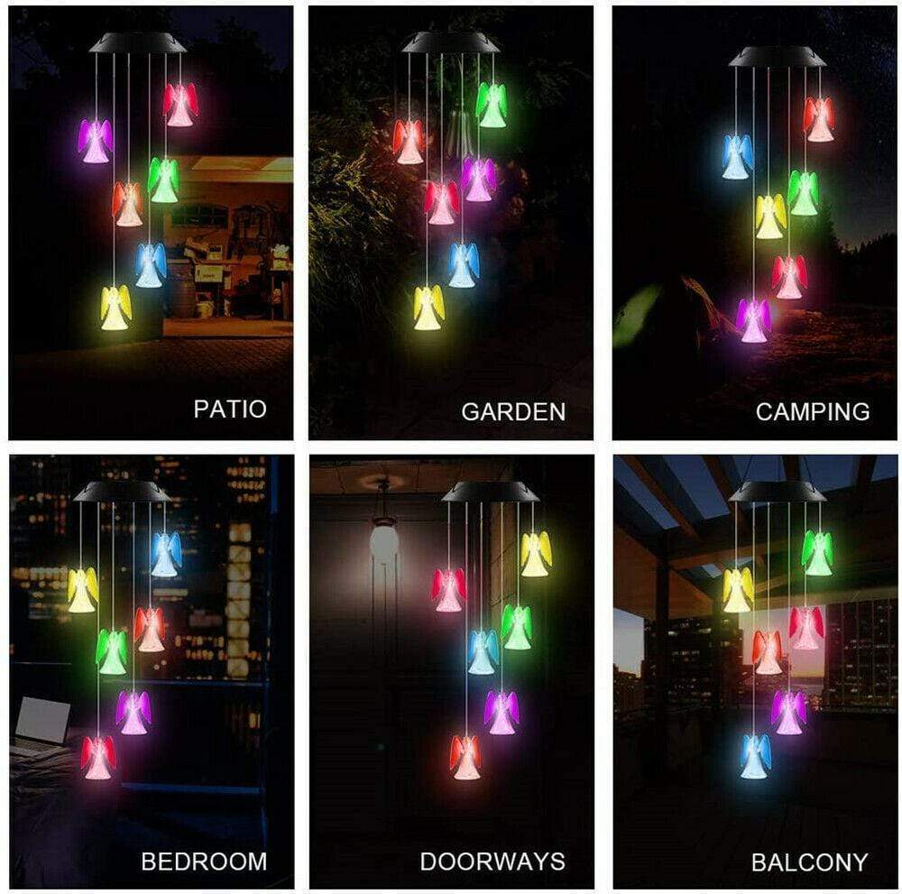 Solar LED Wind Chimes Color Changing Angel Lights 3 Bros Brands 248 Solar Lights