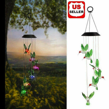 Solar LED Wind Chimes Color Changing Hummingbird Lights 3 Bros Brands 251 Solar Lights