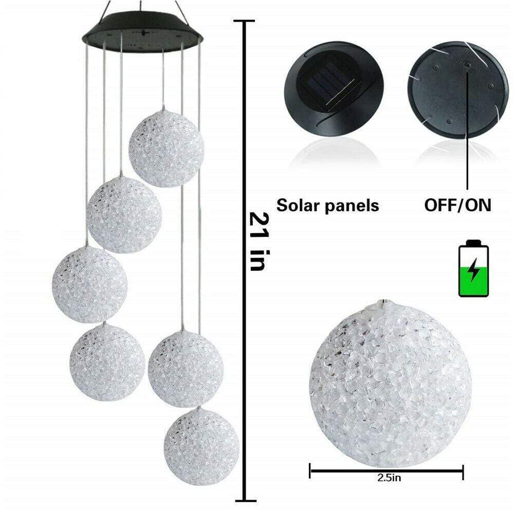 Solar LED Wind Chimes Color Changing Lights 3 Bros Brands 242 Solar Lights