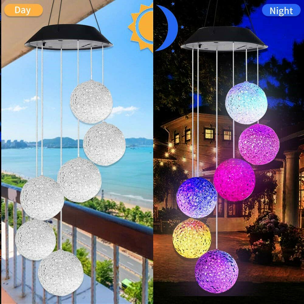 Solar LED Wind Chimes Color Changing Lights 3 Bros Brands 242 Solar Lights