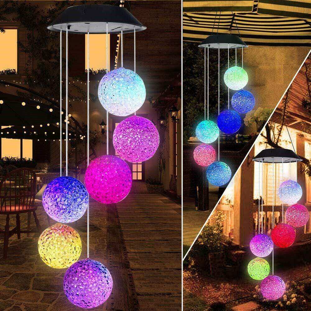 Solar LED Wind Chimes Color Changing Lights 3 Bros Brands 242 Solar Lights