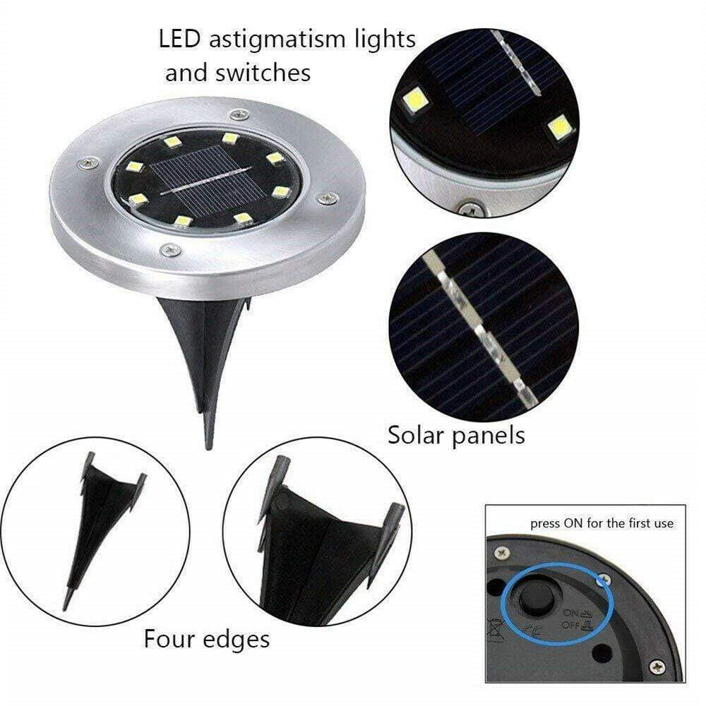 Solar Powered 8 LED Landscape Lights Set of 4 3 Bros Brands 253 Solar Lights