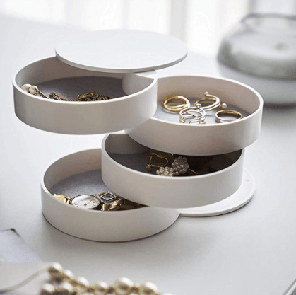 StellaRose™ 4-Layer Rotatable Jewelry Storage Box 3 Bros Brands Home & Kitchen