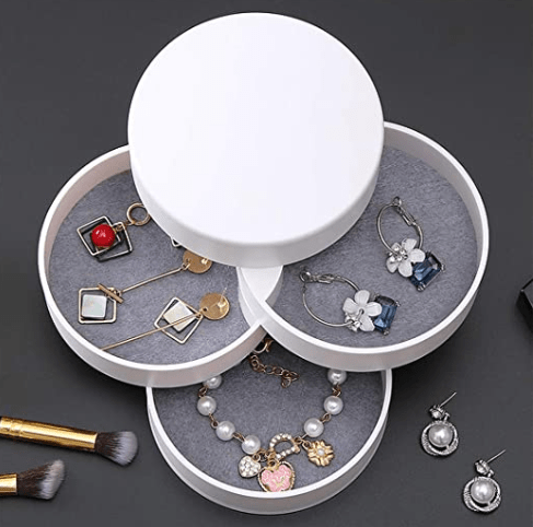 StellaRose™ 4-Layer Rotatable Jewelry Storage Box 3 Bros Brands Home & Kitchen