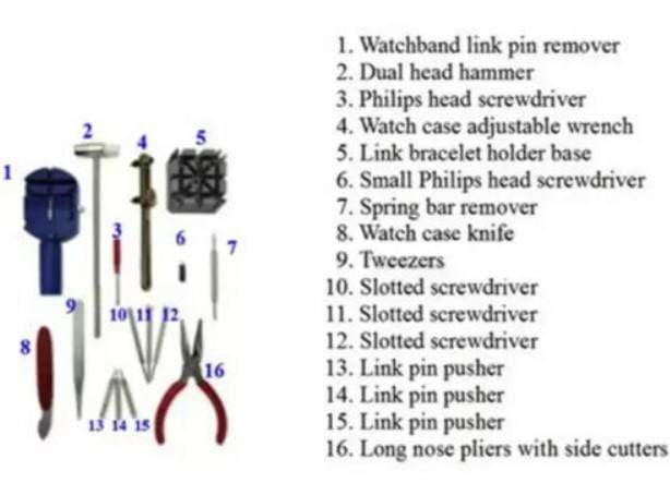 Watch Repair Tool Kit 16 Piece With Case 3 Bros Brands 196 Tool Kit